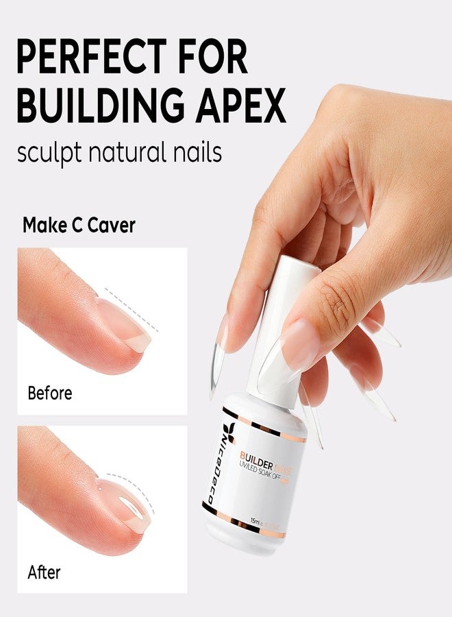 Nicedeco Builder Gel 15ML 8 in 1 Kit - Clear Base, Hard Gel, Extension Nail Gel for Nail Art Design-008 - Image 5